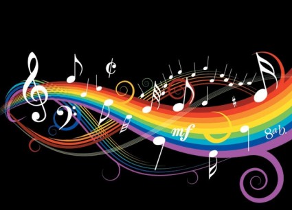 Musical scale on a rainbow of colors